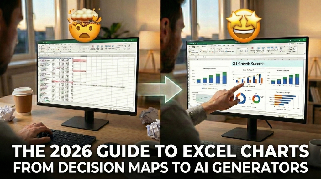 Illustration of chart choices for different spreadsheet analysis questions